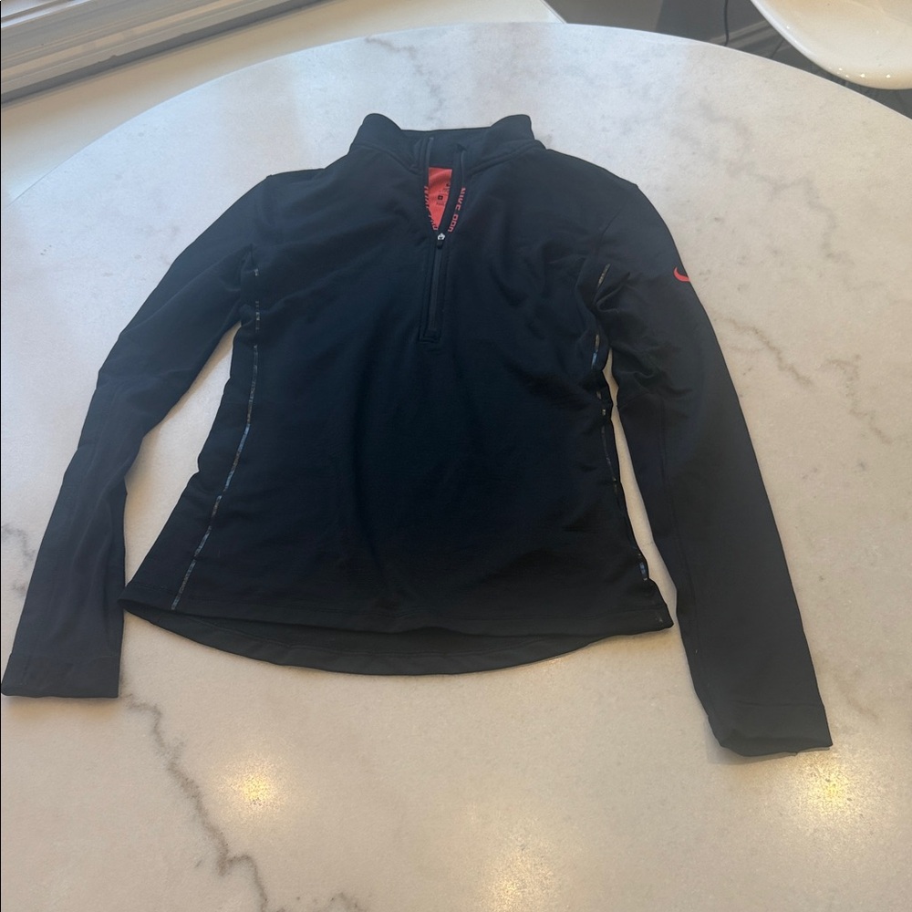 Nike Black Half-Zip Pullover with Red Interior Placket
